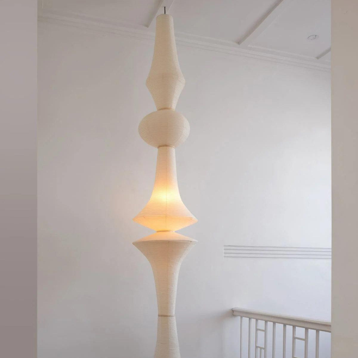 Ritta Sculptural Paper Vertical Pendant Light