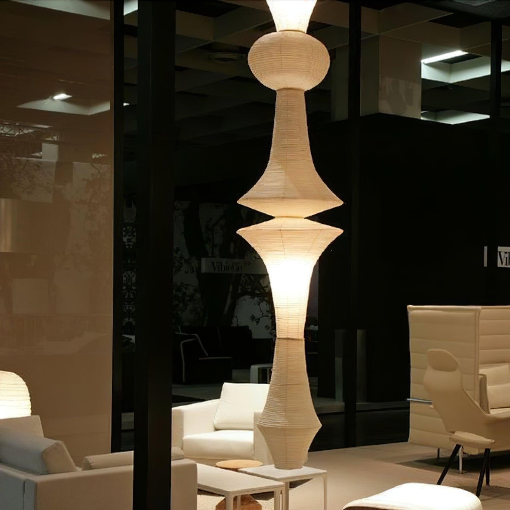 Ritta Sculptural Paper Vertical Pendant Light