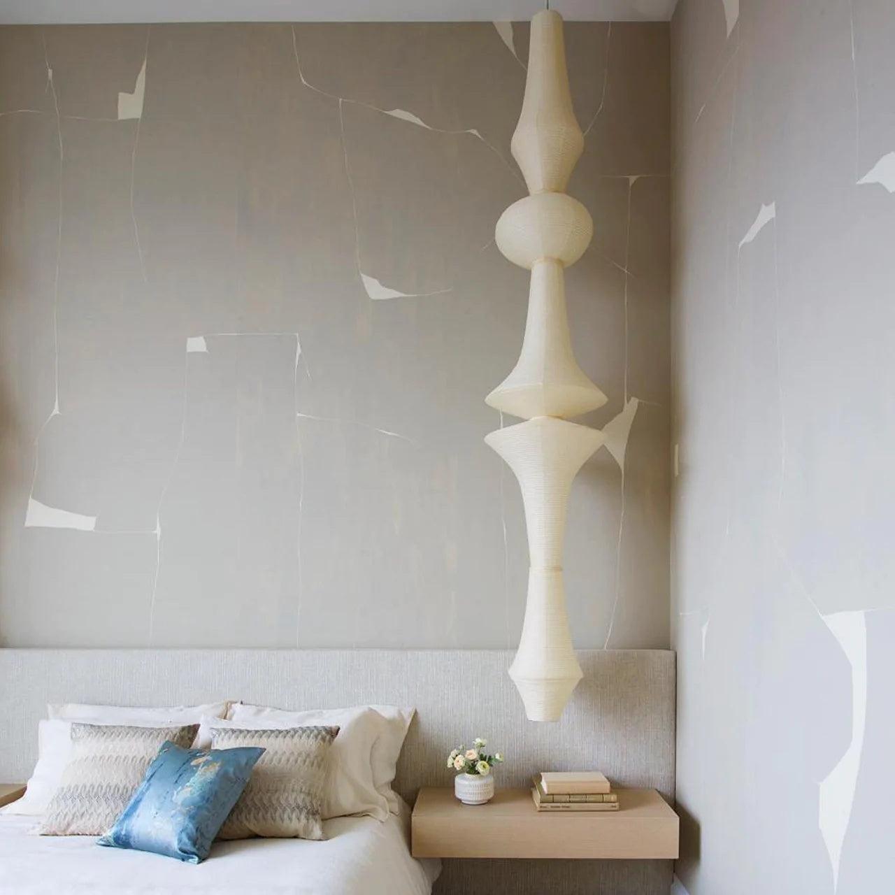 Ritta Sculptural Paper Vertical Pendant Light