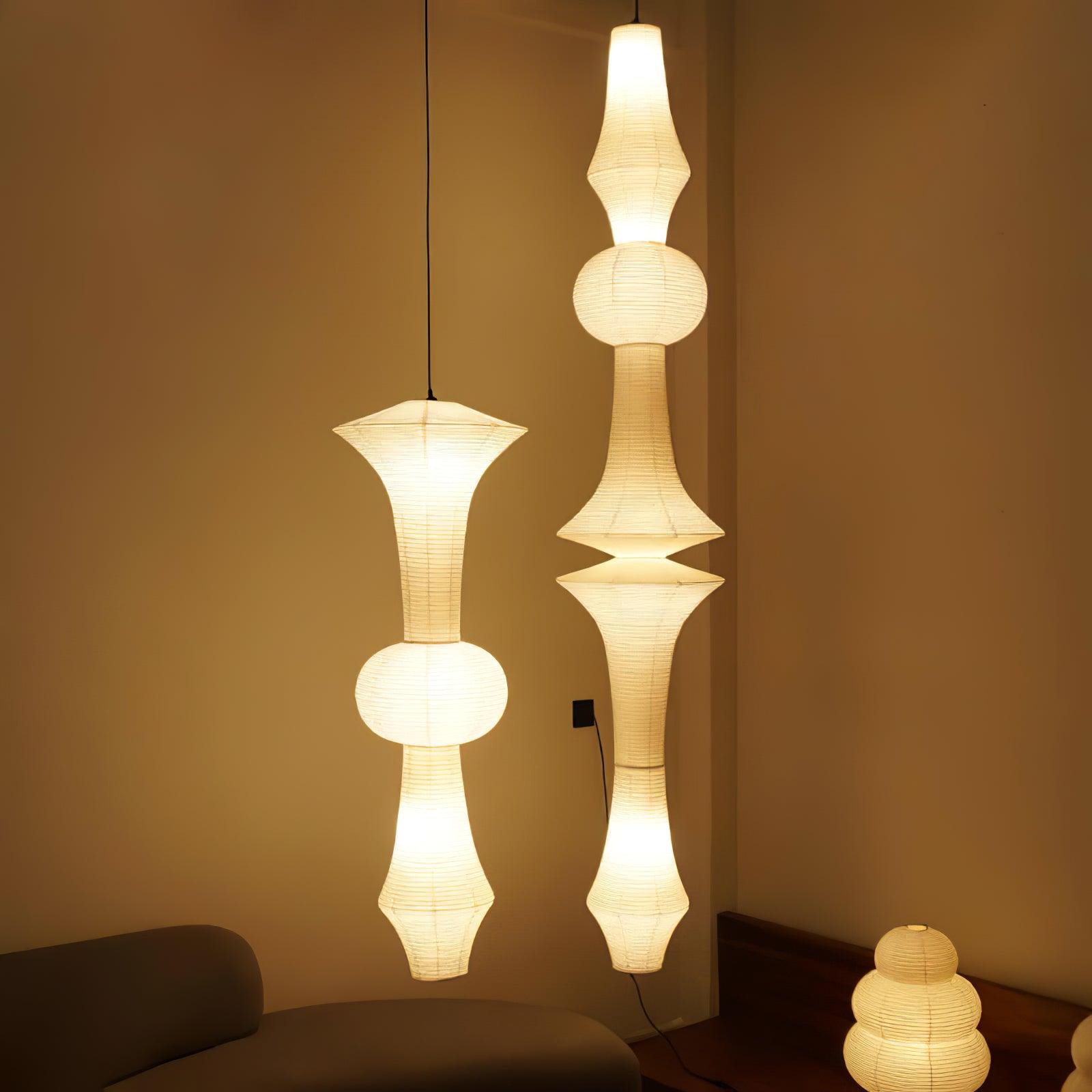 Ritta Sculptural Paper Vertical Pendant Light