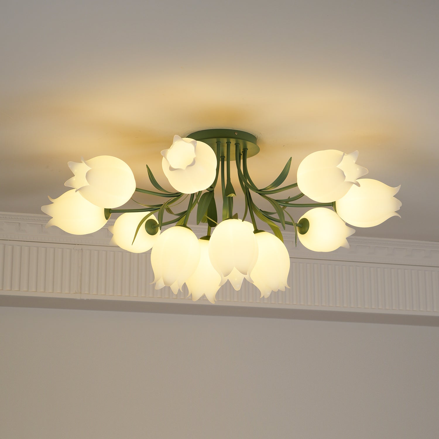 Aira Natural Flower Flush Mount Ceiling Light