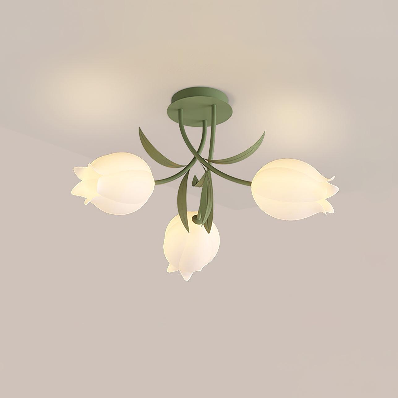 Aira Natural Flower Flush Mount Ceiling Light