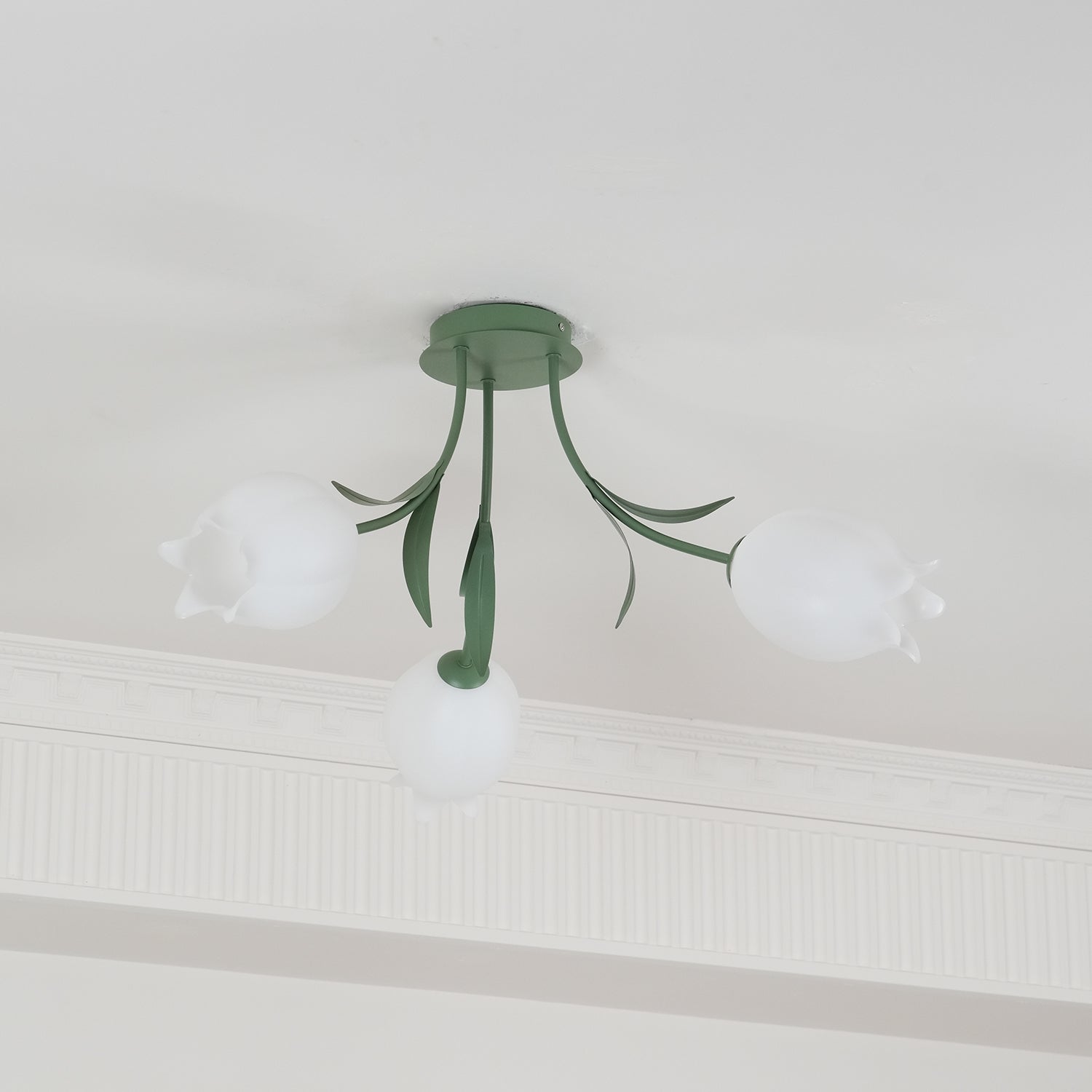 Lustra Ceiling Light Lily Flower Blossom Green Base - Letslighting