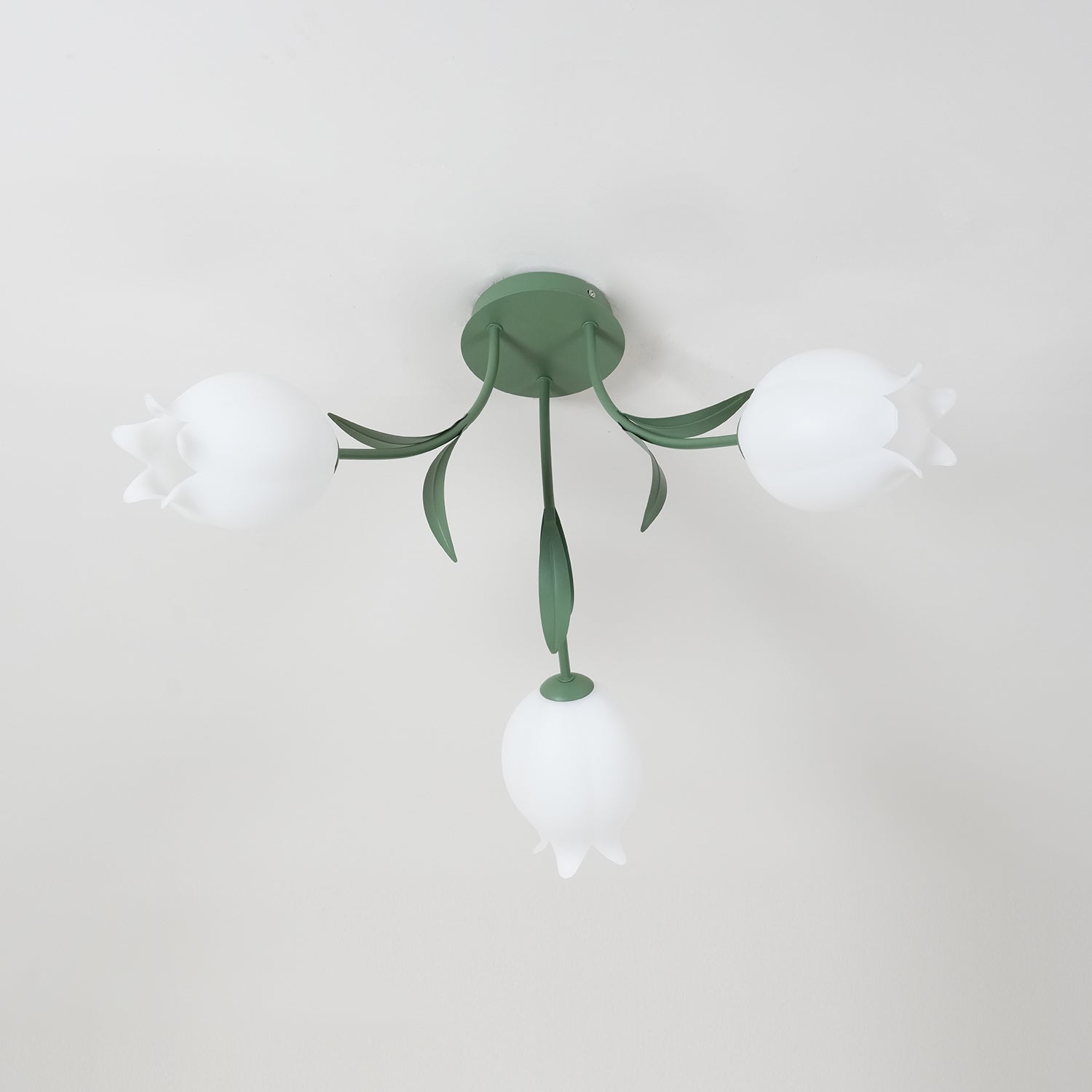 Lustra Ceiling Light Lily Flower Blossom Green Base - Letslighting