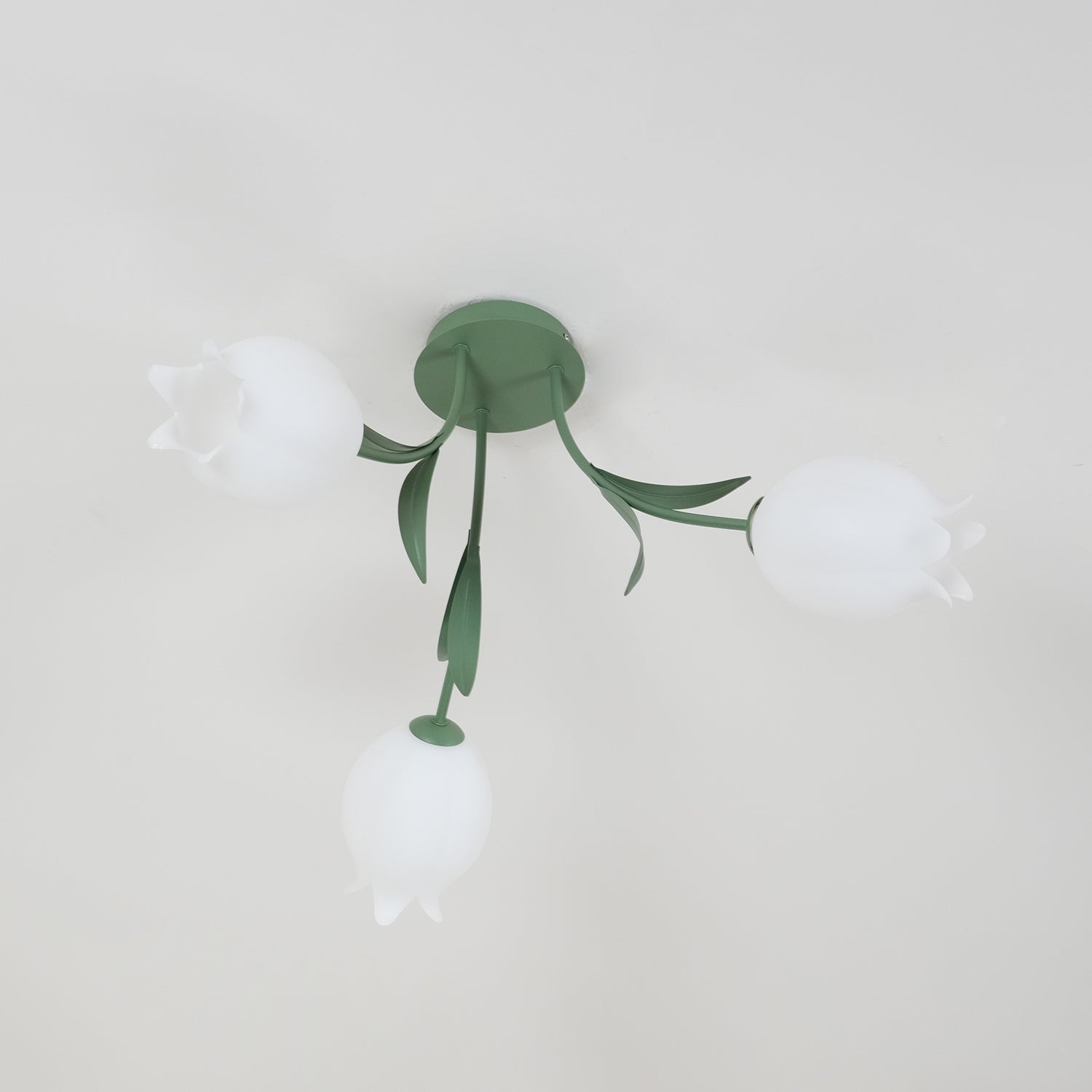 Lustra Ceiling Light Lily Flower Blossom Green Base - Letslighting