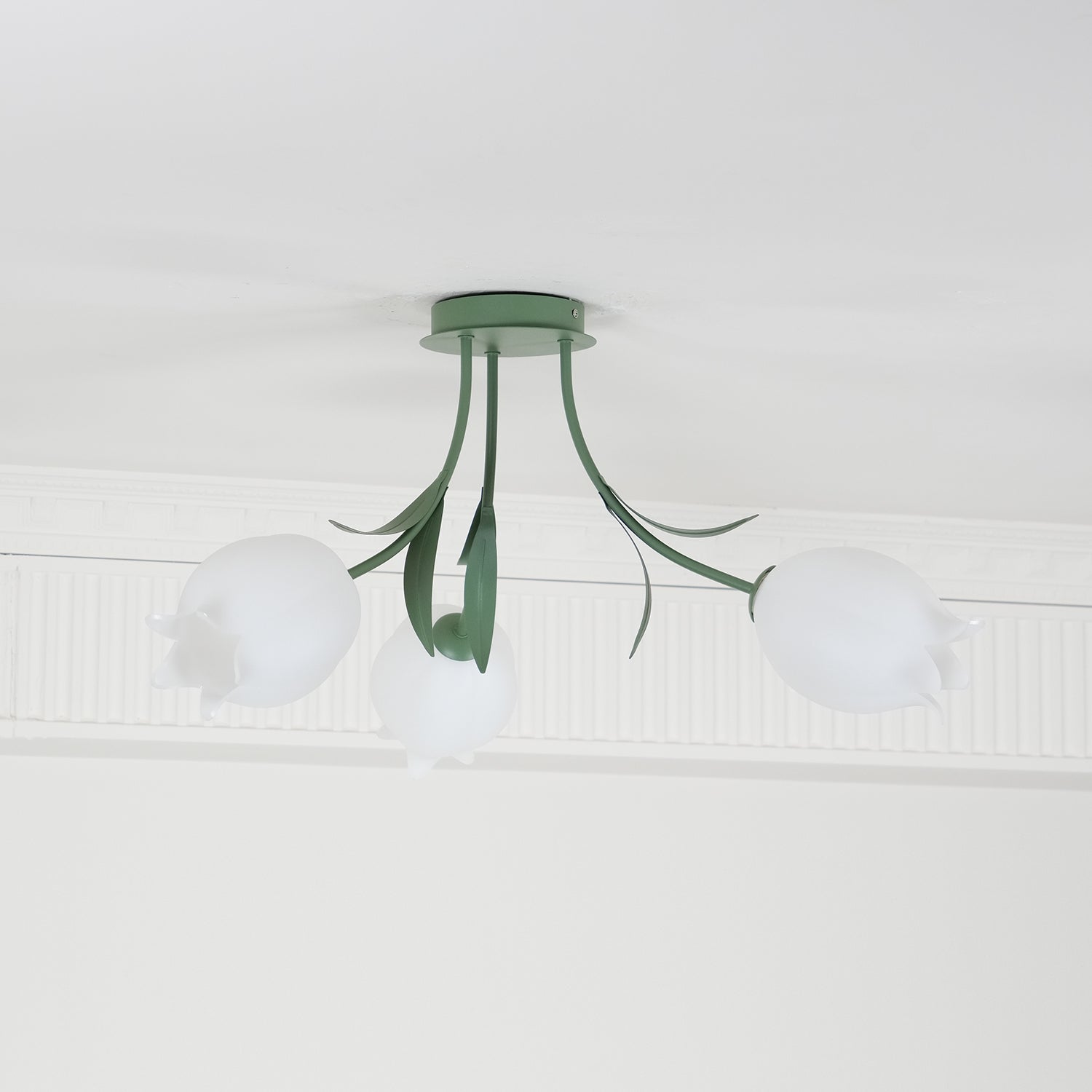Lustra Ceiling Light Lily Flower Blossom Green Base - Letslighting