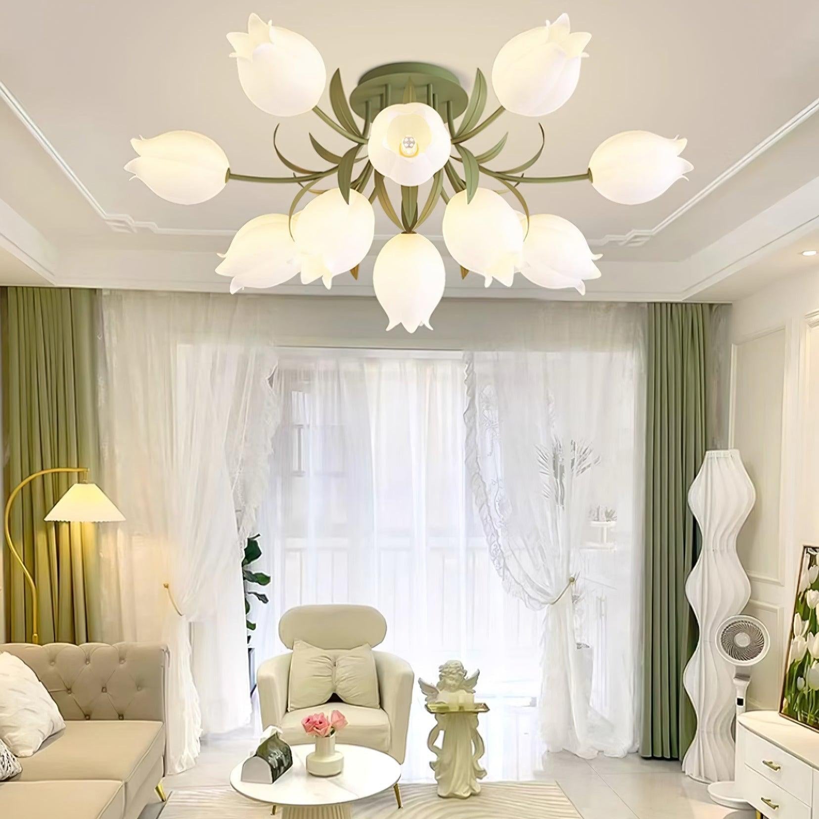 Aira Natural Flower Flush Mount Ceiling Light