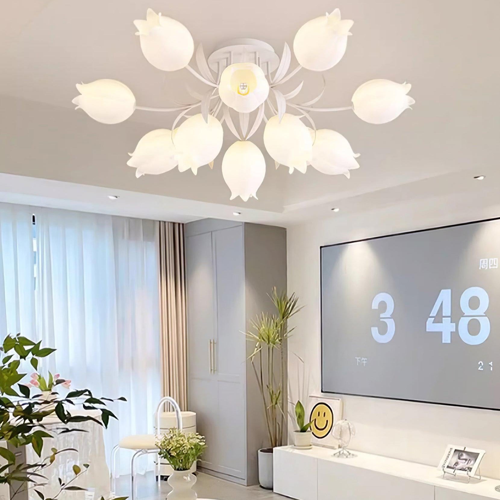 Aira Natural Flower Flush Mount Ceiling Light
