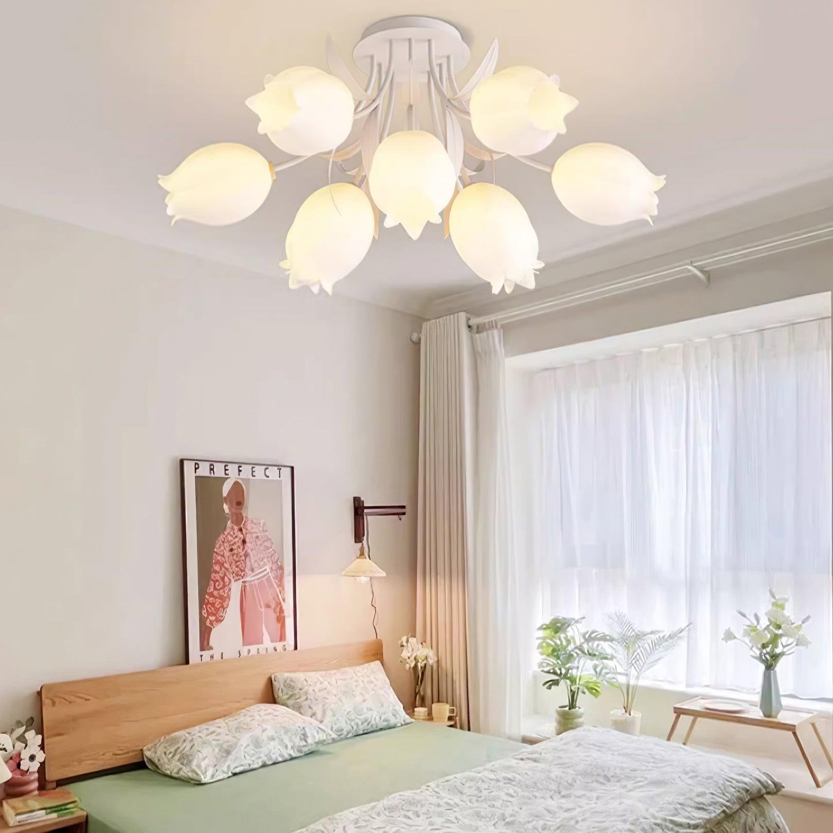 Aira Natural Flower Flush Mount Ceiling Light