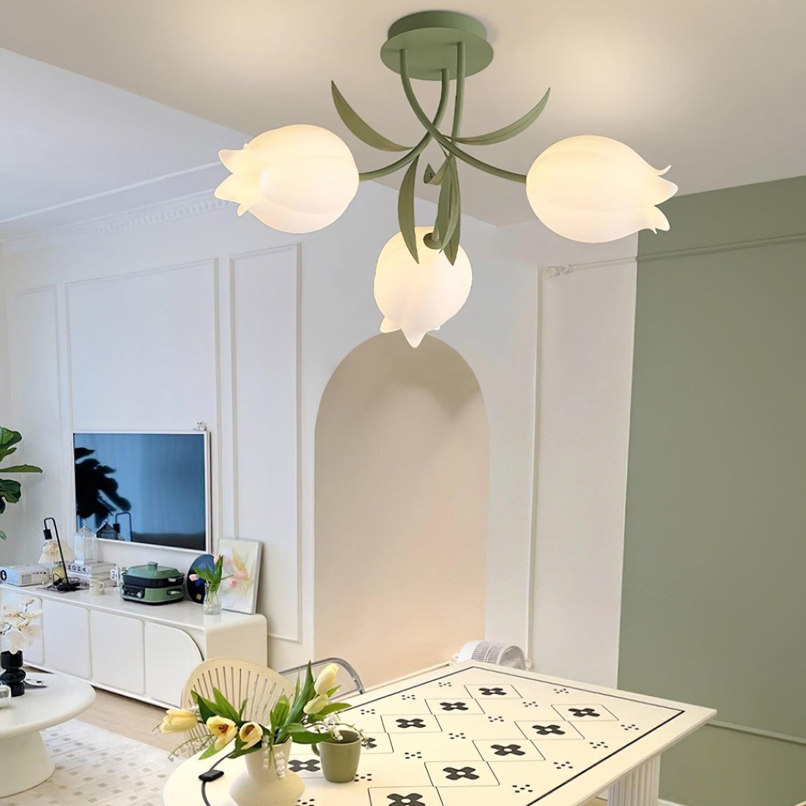 Aira Natural Flower Flush Mount Ceiling Light