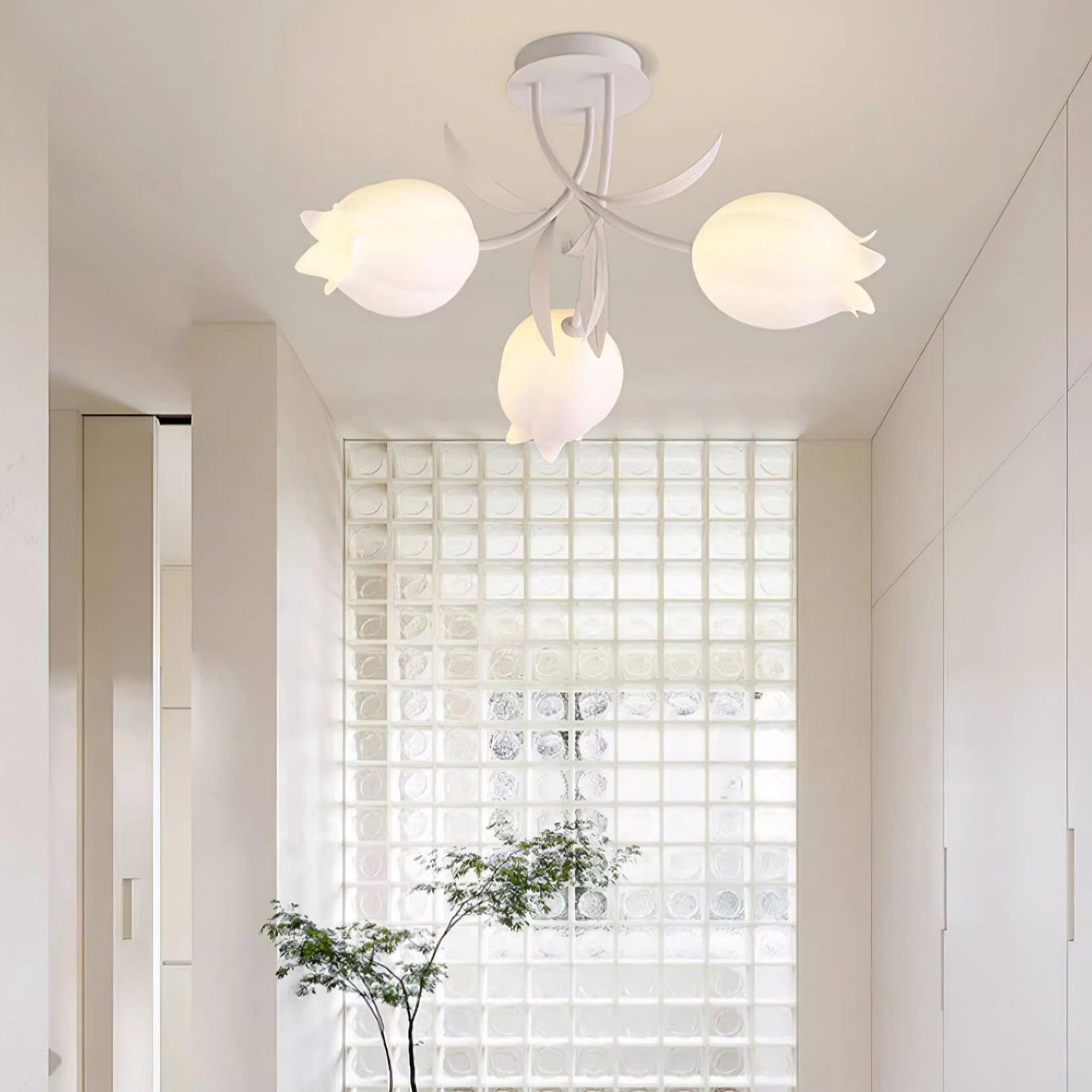 Aira Natural Flower Flush Mount Ceiling Light