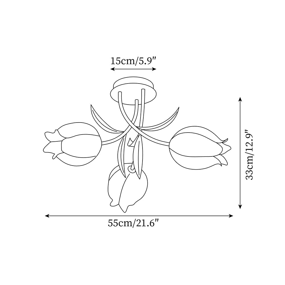 Aira Natural Flower Flush Mount Ceiling Light