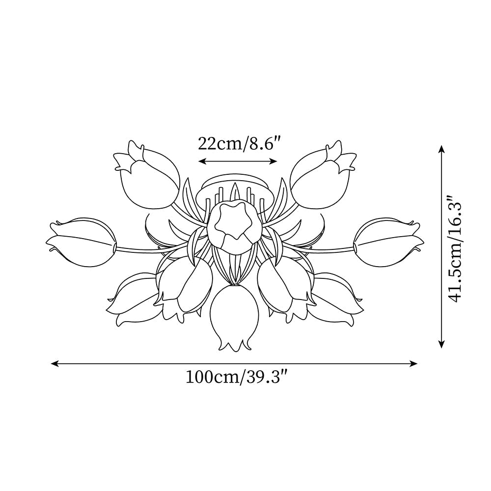 Aira Natural Flower Flush Mount Ceiling Light
