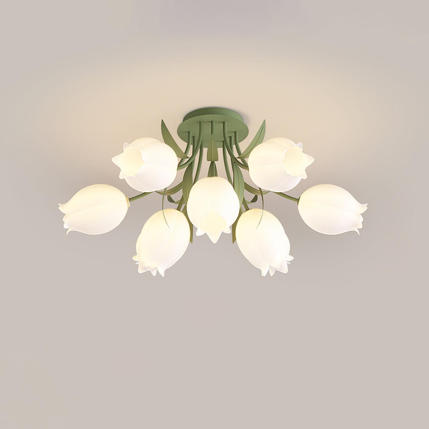 Aira Natural Flower Flush Mount Ceiling Light