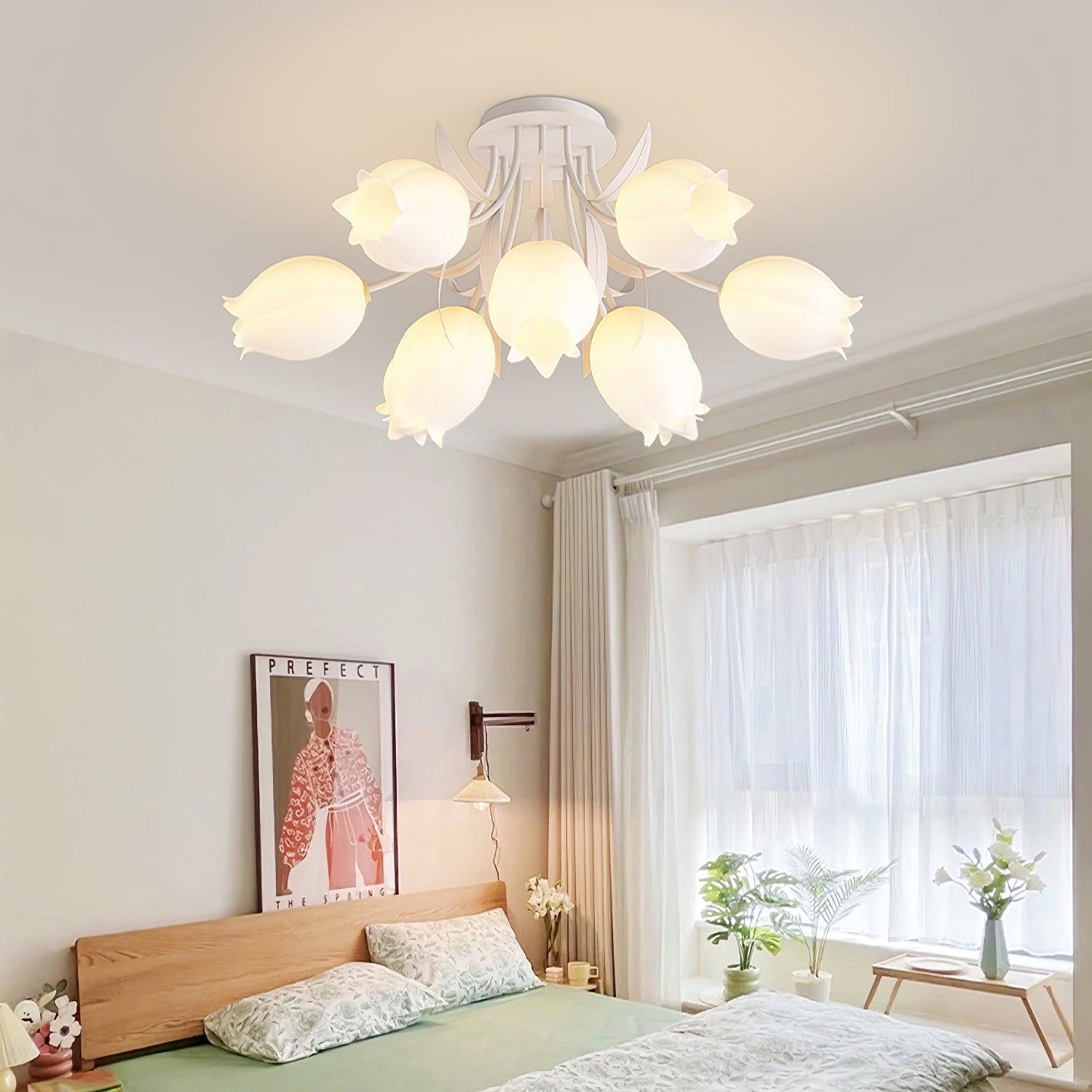 Aira Natural Flower Flush Mount Ceiling Light