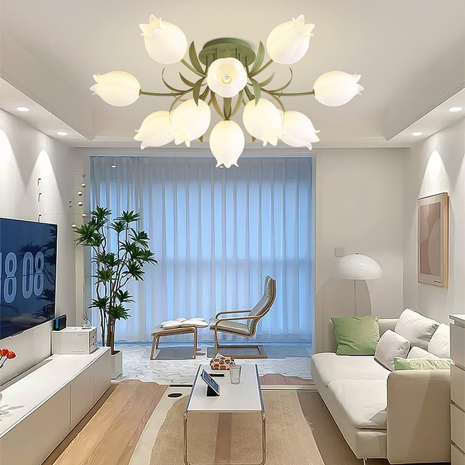 Aira Natural Flower Flush Mount Ceiling Light