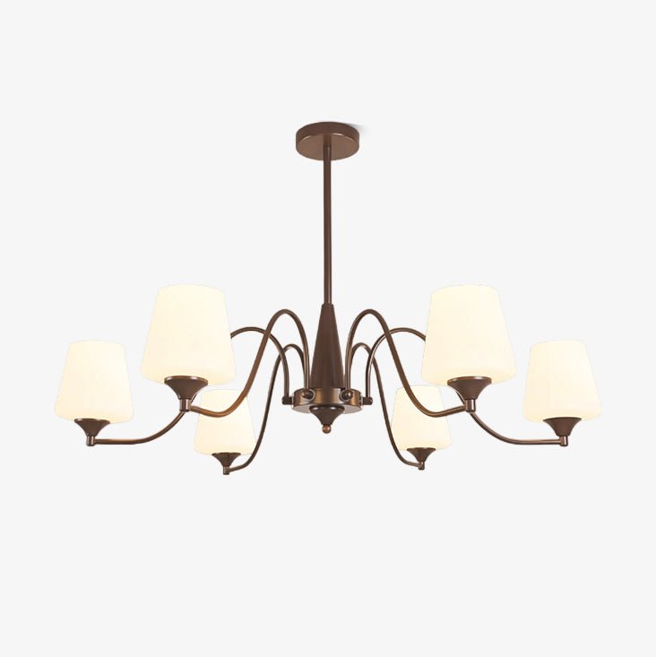 Aurora Chandelier Frosted Glass Shades - Letslighting