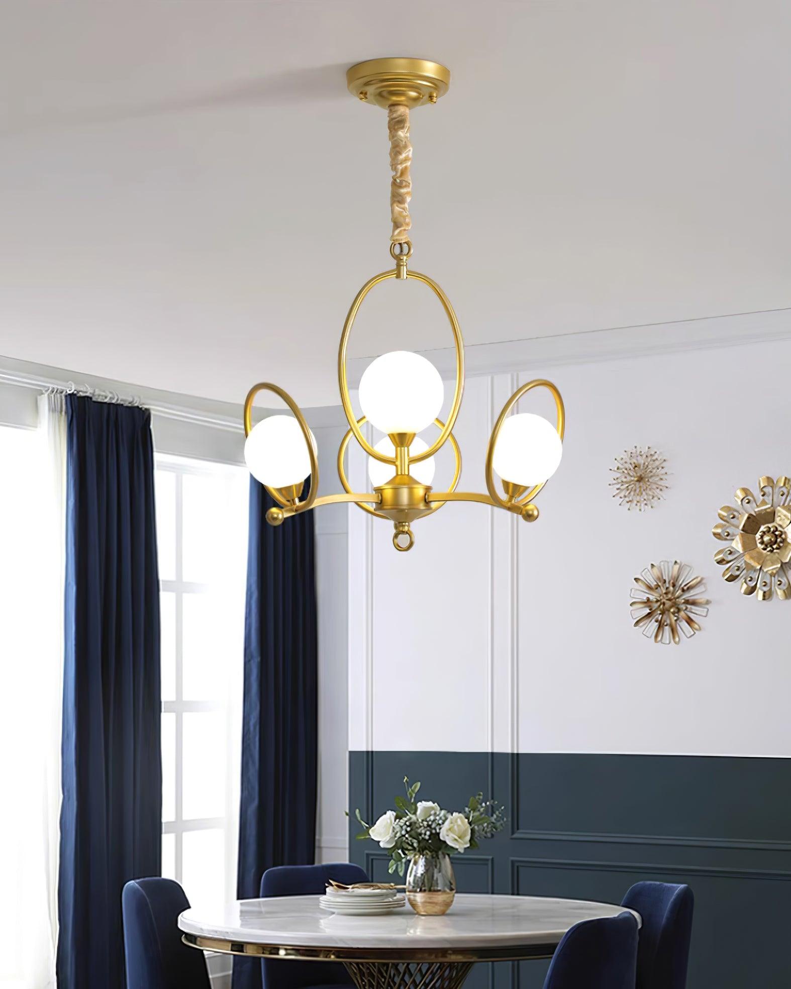 Riley Chandelier Glass Gold Modern - Letslighting
