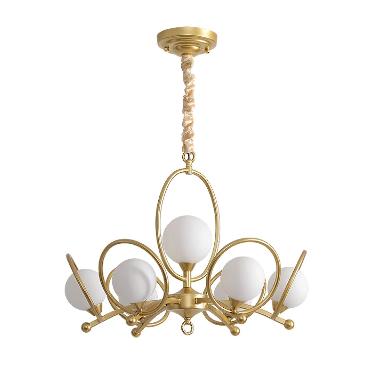 Riley Chandelier Glass Gold Modern - Letslighting