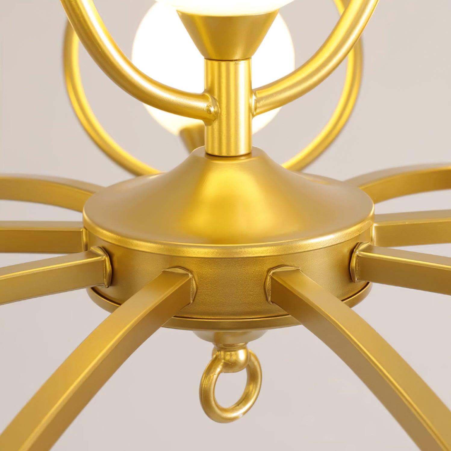 Riley Chandelier Glass Gold Modern - Letslighting