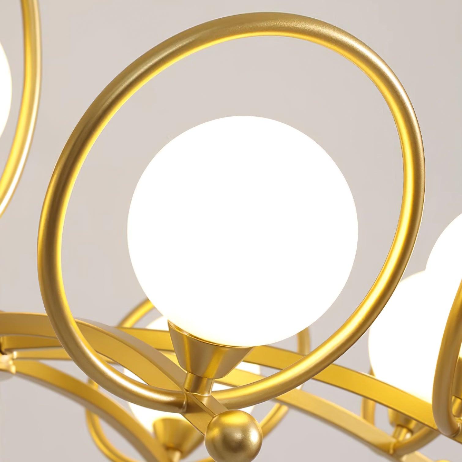 Riley Chandelier Glass Gold Modern - Letslighting