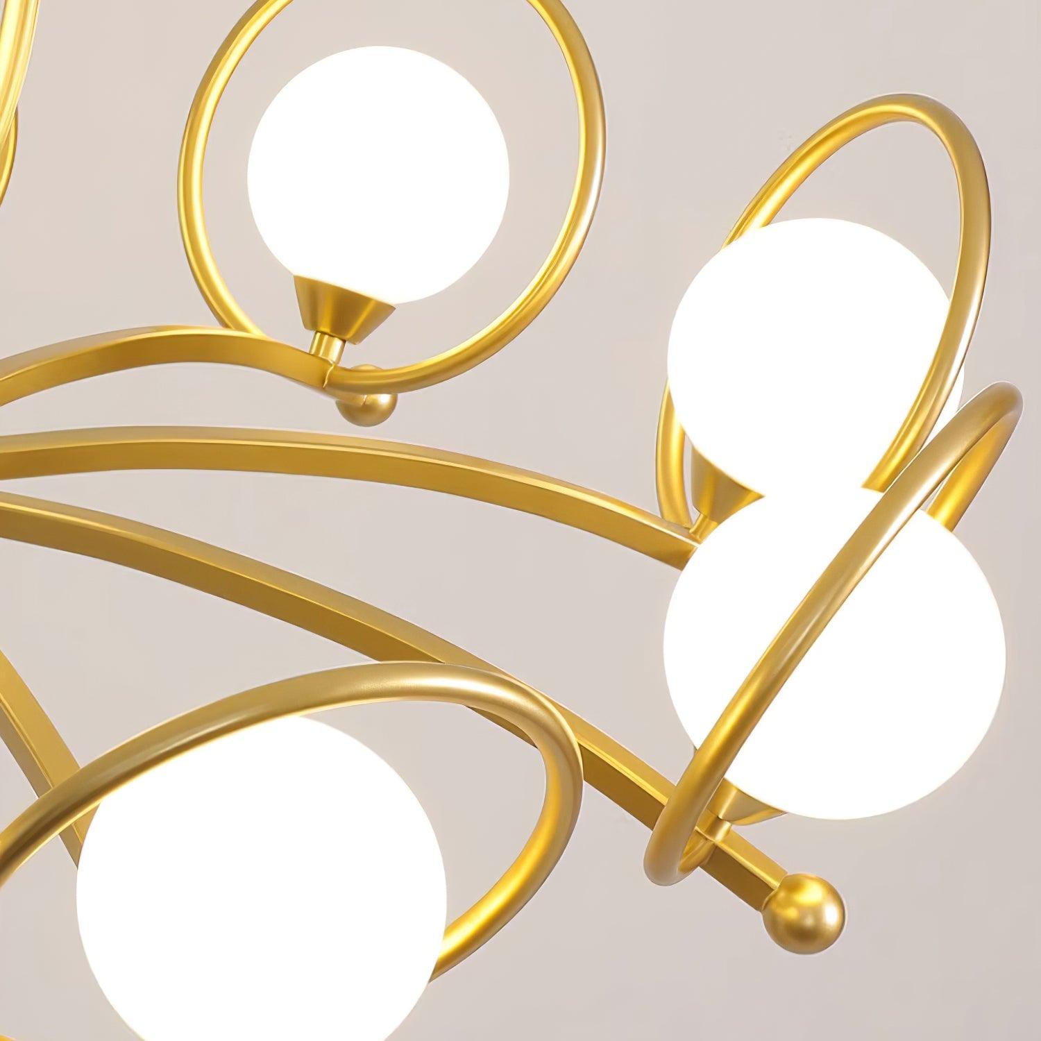 Riley Chandelier Glass Gold Modern - Letslighting