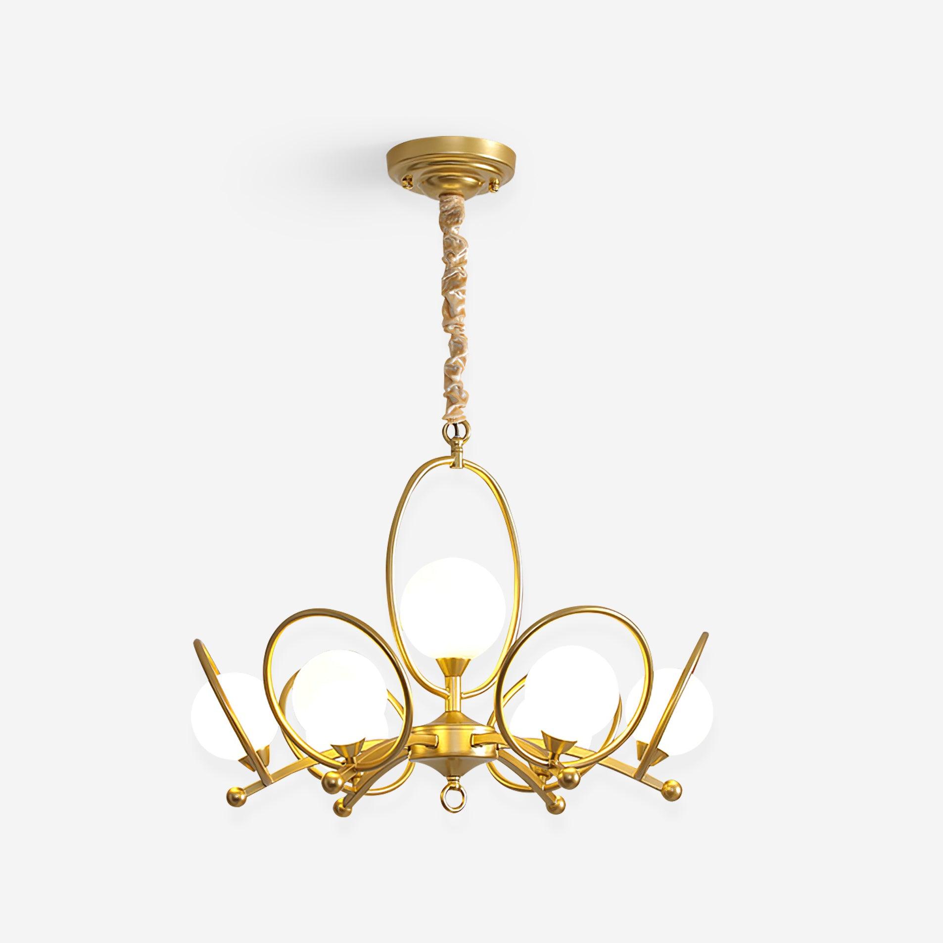 Riley Chandelier Glass Gold Modern - Letslighting