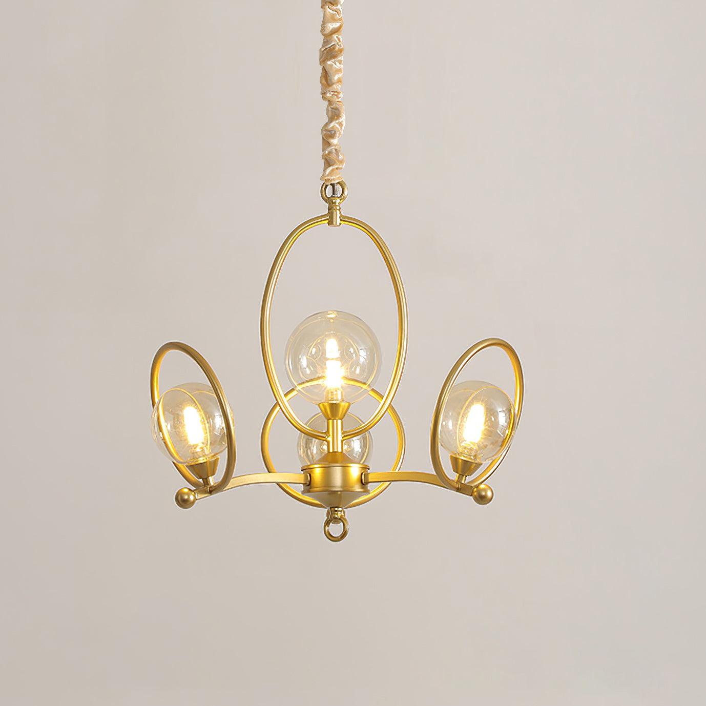 Riley Chandelier Glass Gold Modern - Letslighting