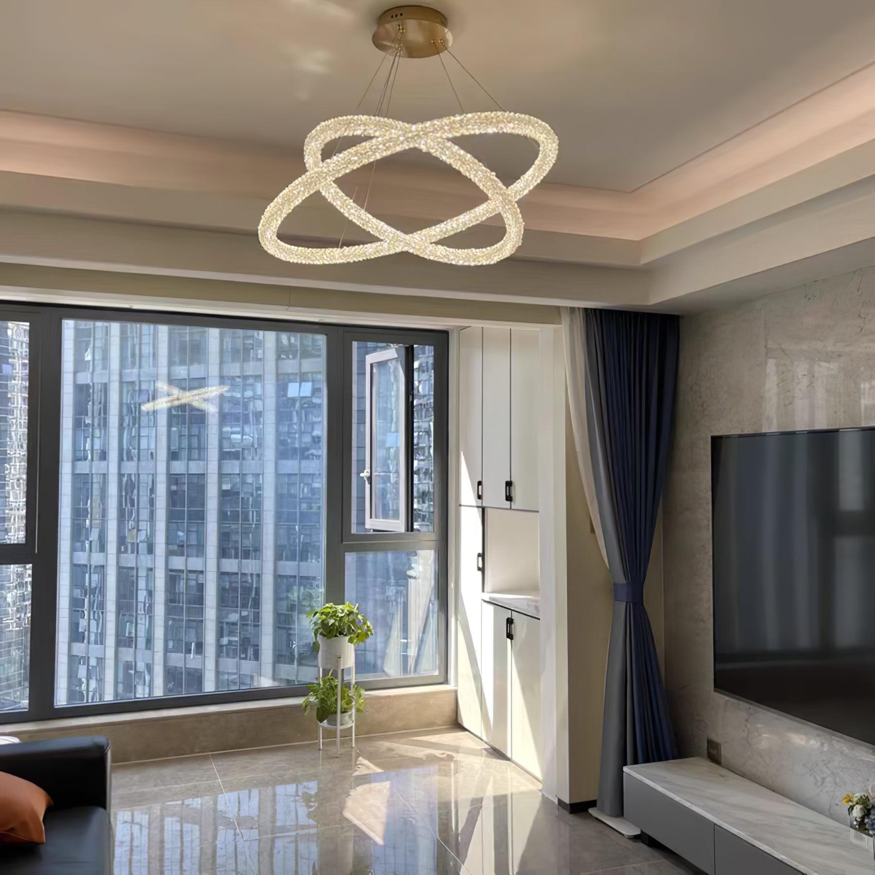Lustra Chandelier Ring Crystal LED - Letslighting