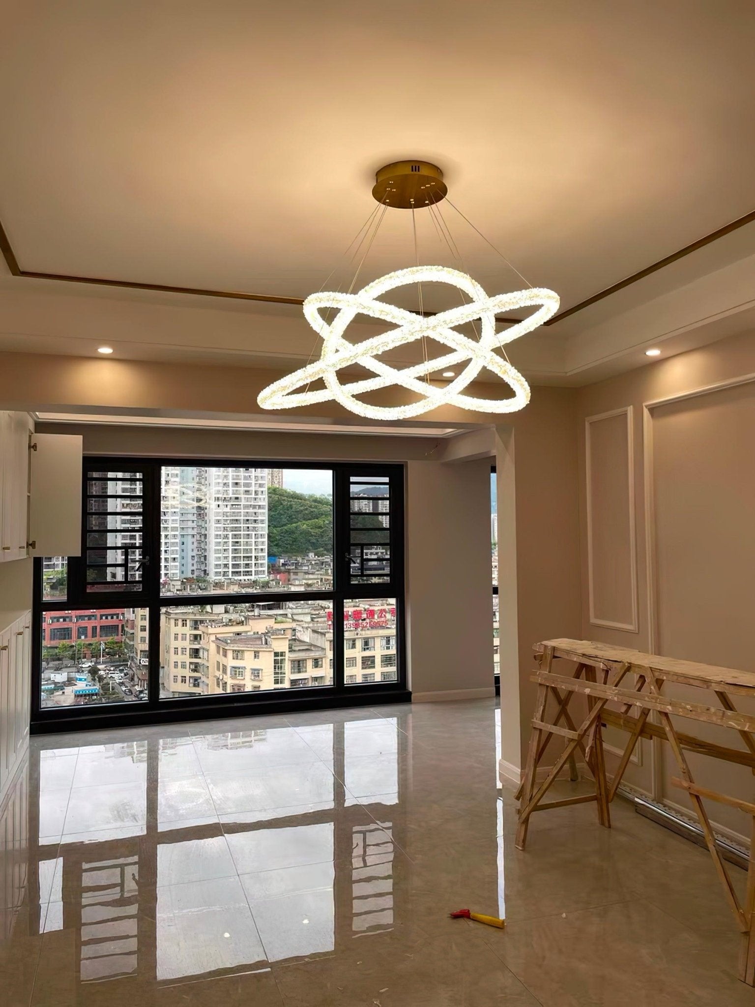 Lustra Chandelier Ring Crystal LED - Letslighting