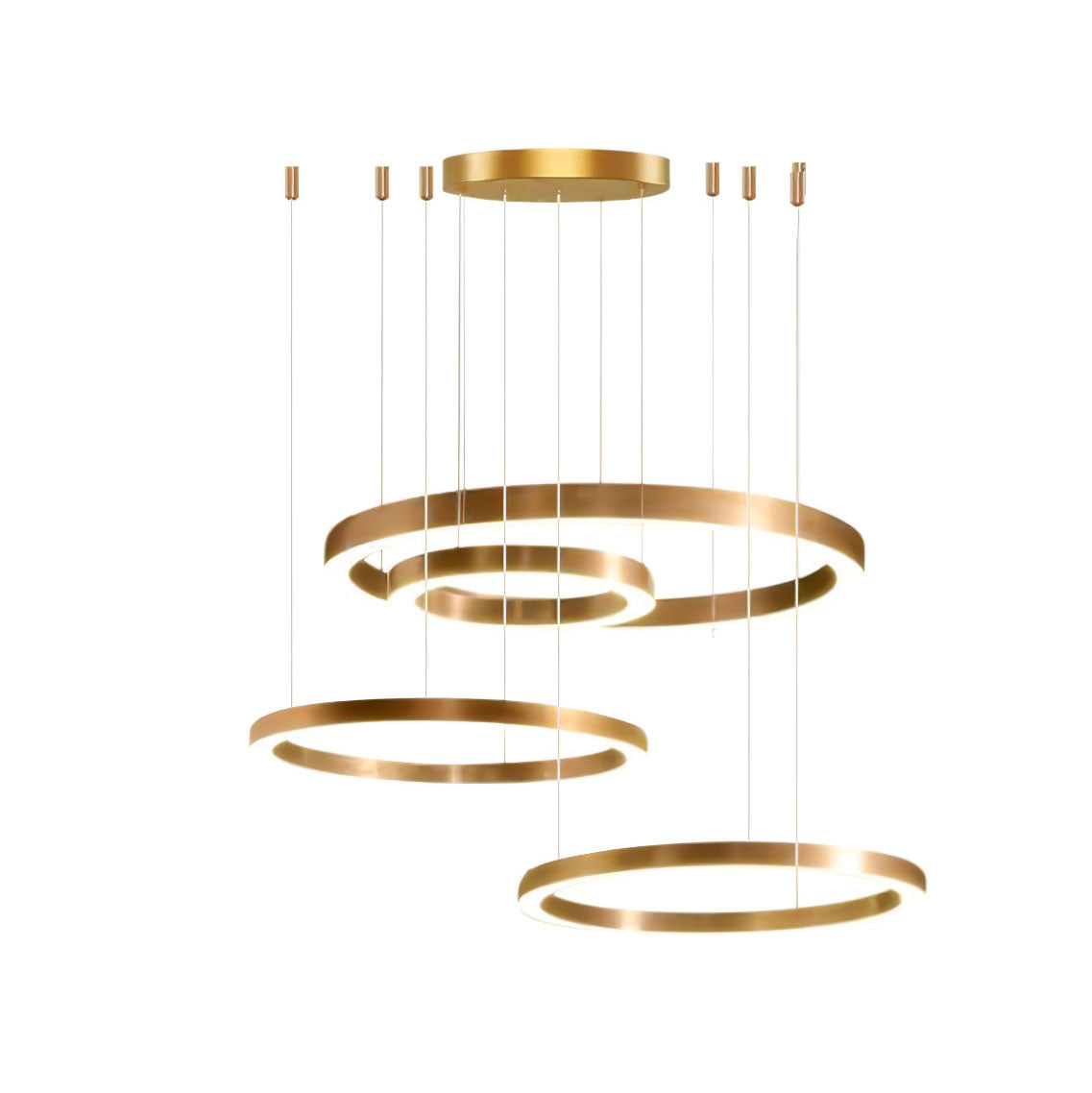 Lustra Pendant Light LED Ring Gold Modern 3-Ring - Letslighting