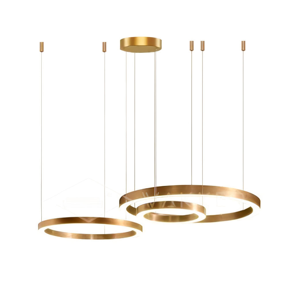 Lustra Pendant Light LED Ring Gold Modern 3-Ring - Letslighting