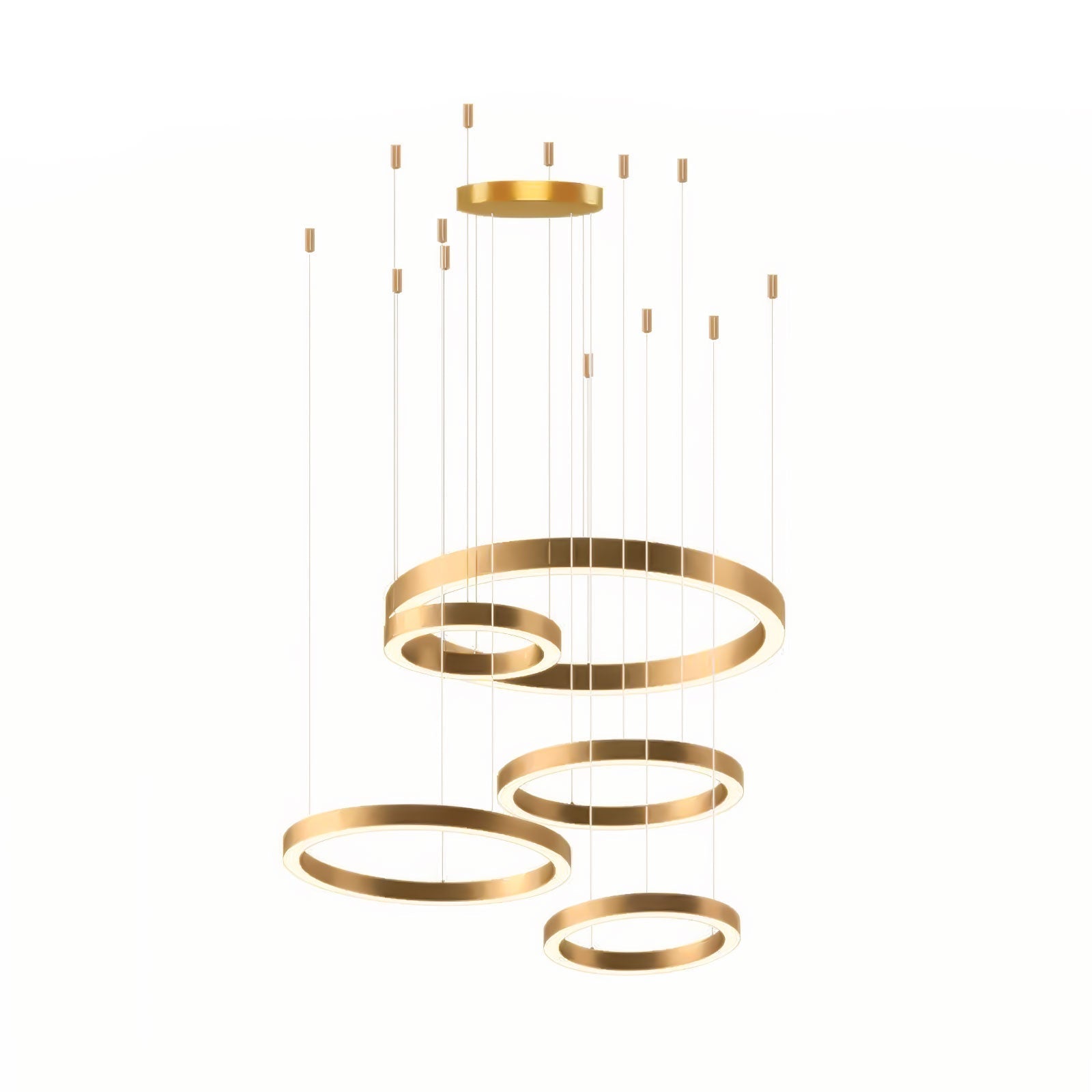 Lustra Pendant Light LED Ring Gold Modern 3-Ring - Letslighting