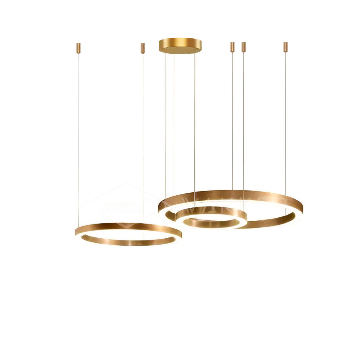 Lustra Pendant Light LED Ring Gold Modern 3-Ring - Letslighting