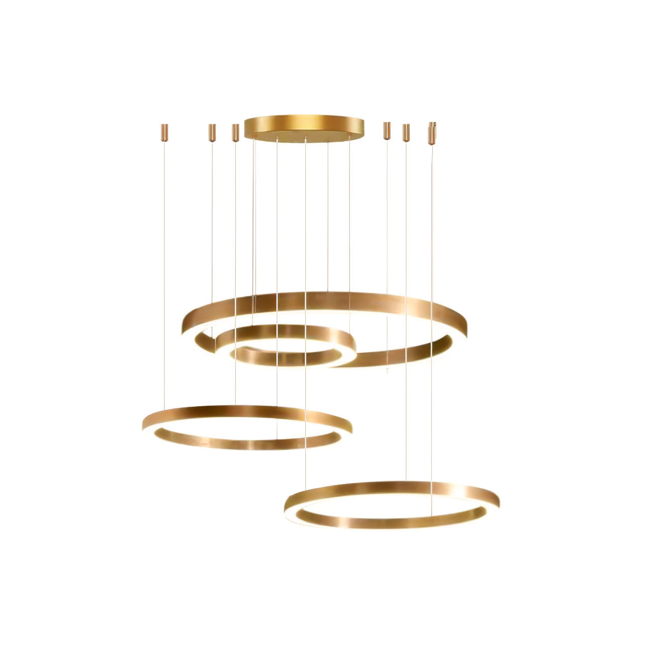 Lustra Pendant Light LED Ring Gold Modern 3-Ring - Letslighting