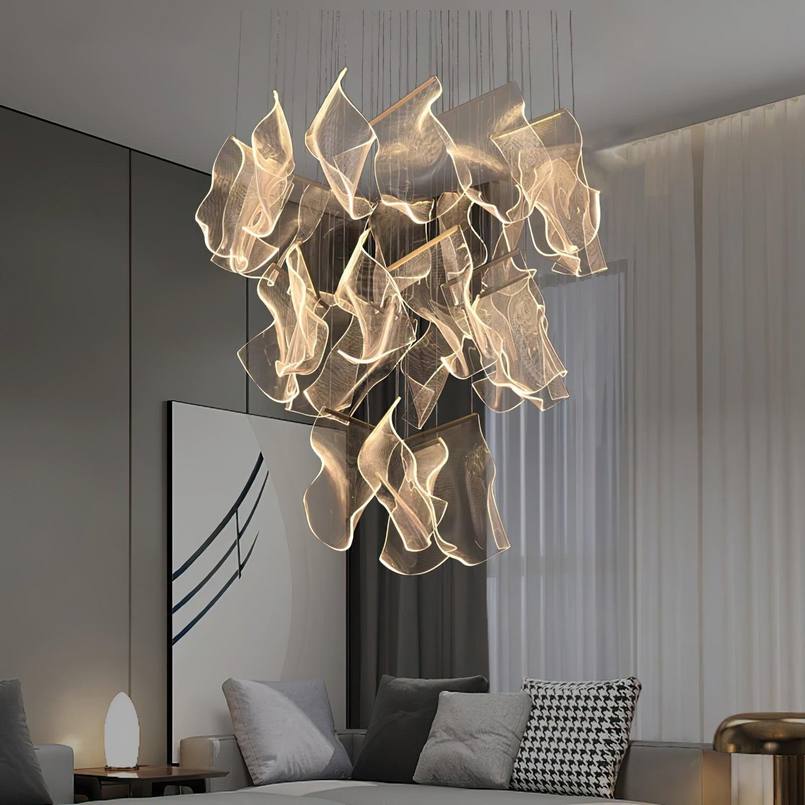 Lustra Chandelier Acrylic LED Abstract Floating - Letslighting