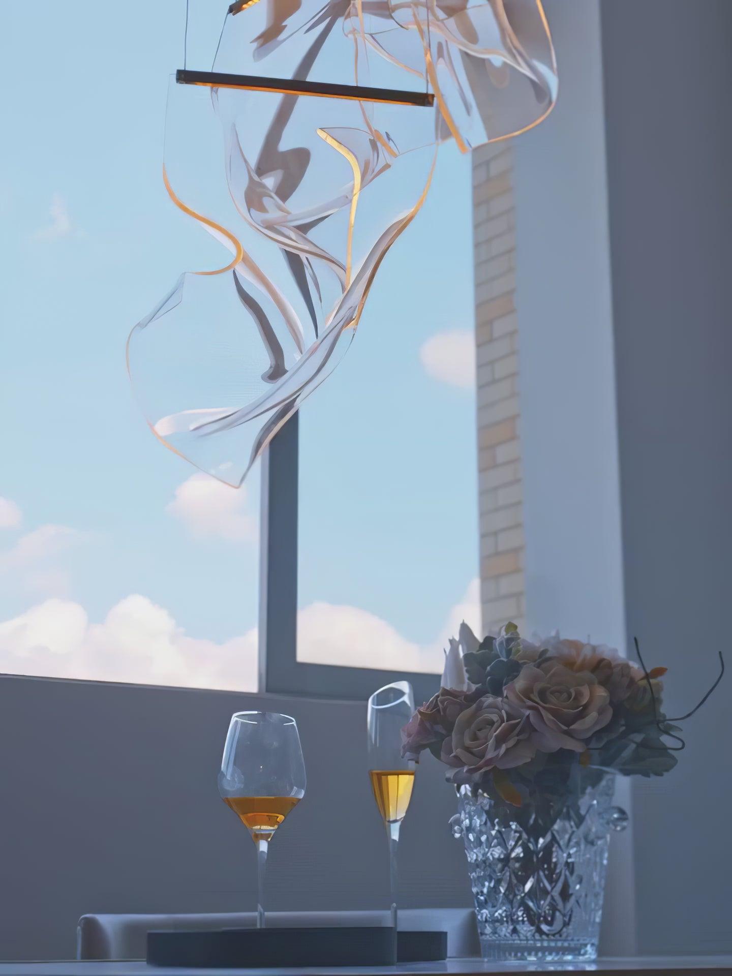 Lustra Chandelier Acrylic LED Abstract Floating - Letslighting