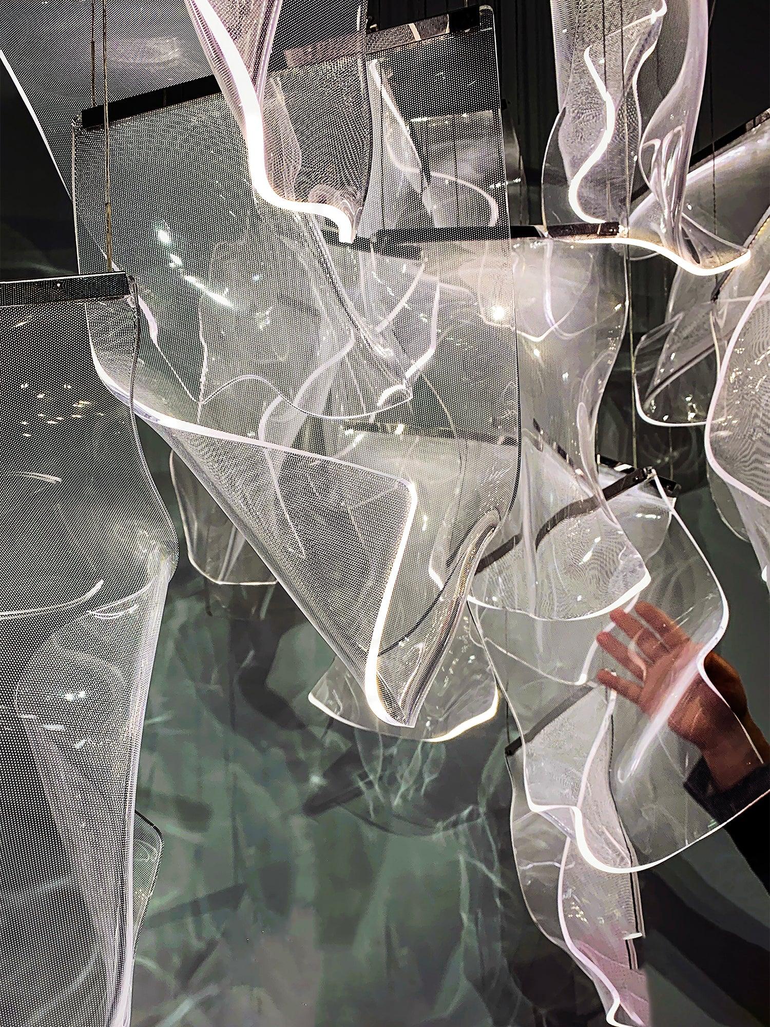 Lustra Chandelier Acrylic LED Abstract Floating - Letslighting