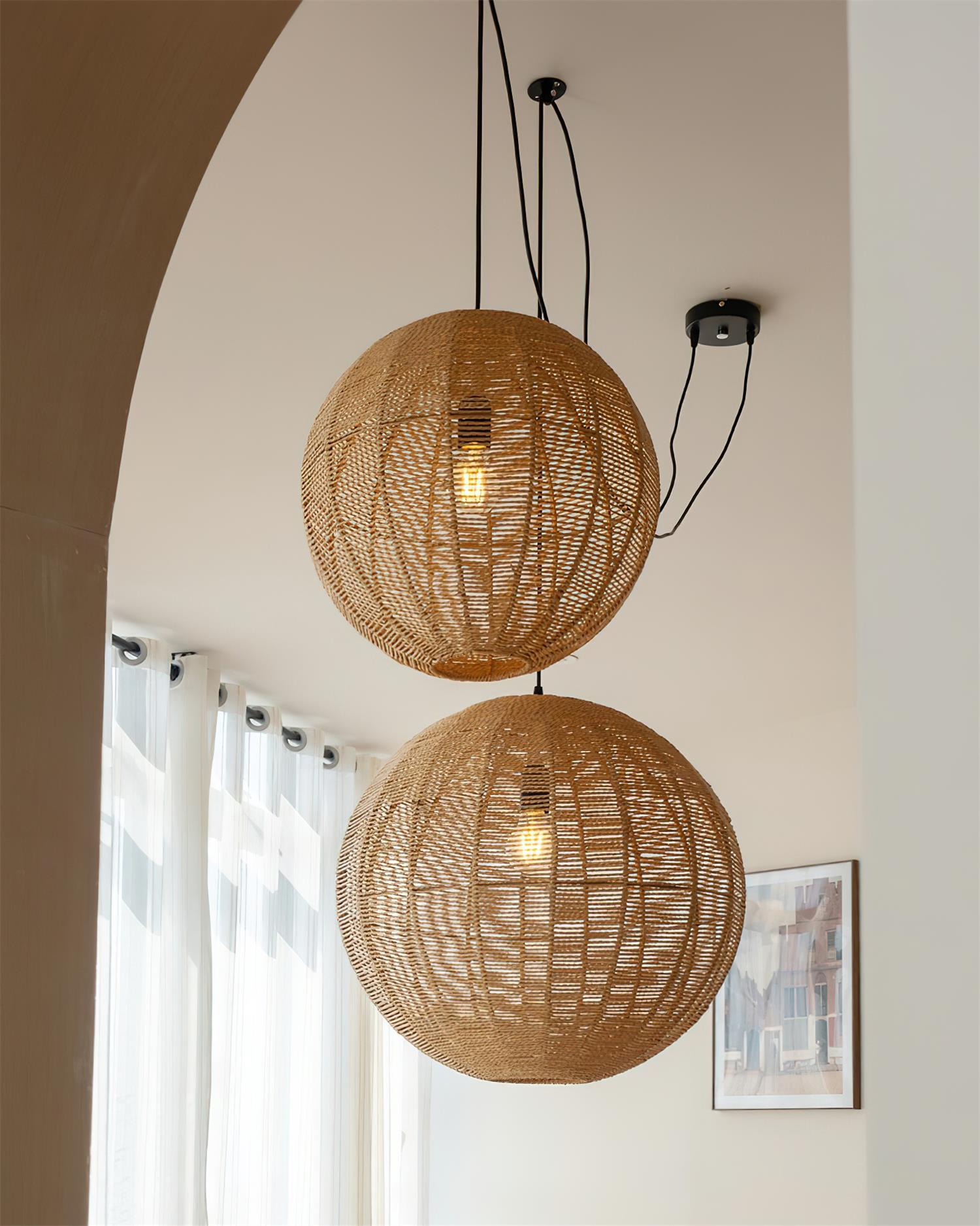 Sola Pendant Light Rattan - Letslighting