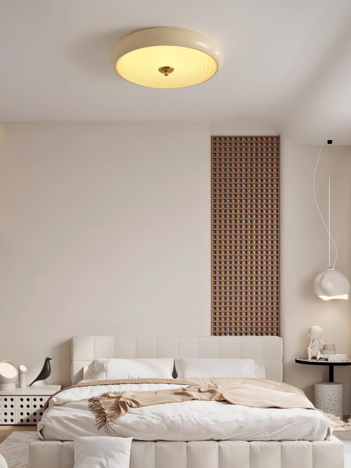 Utheara Modern Minimalist Ripple Cream Glass Ceiling Lamp - Letslighting
