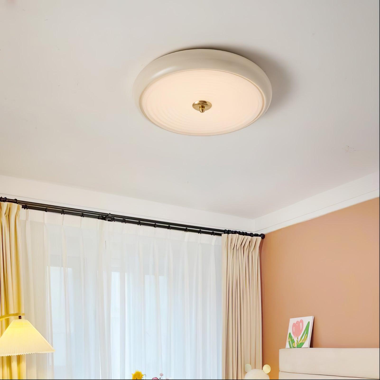 Utheara Modern Minimalist Ripple Cream Glass Ceiling Lamp - Letslighting