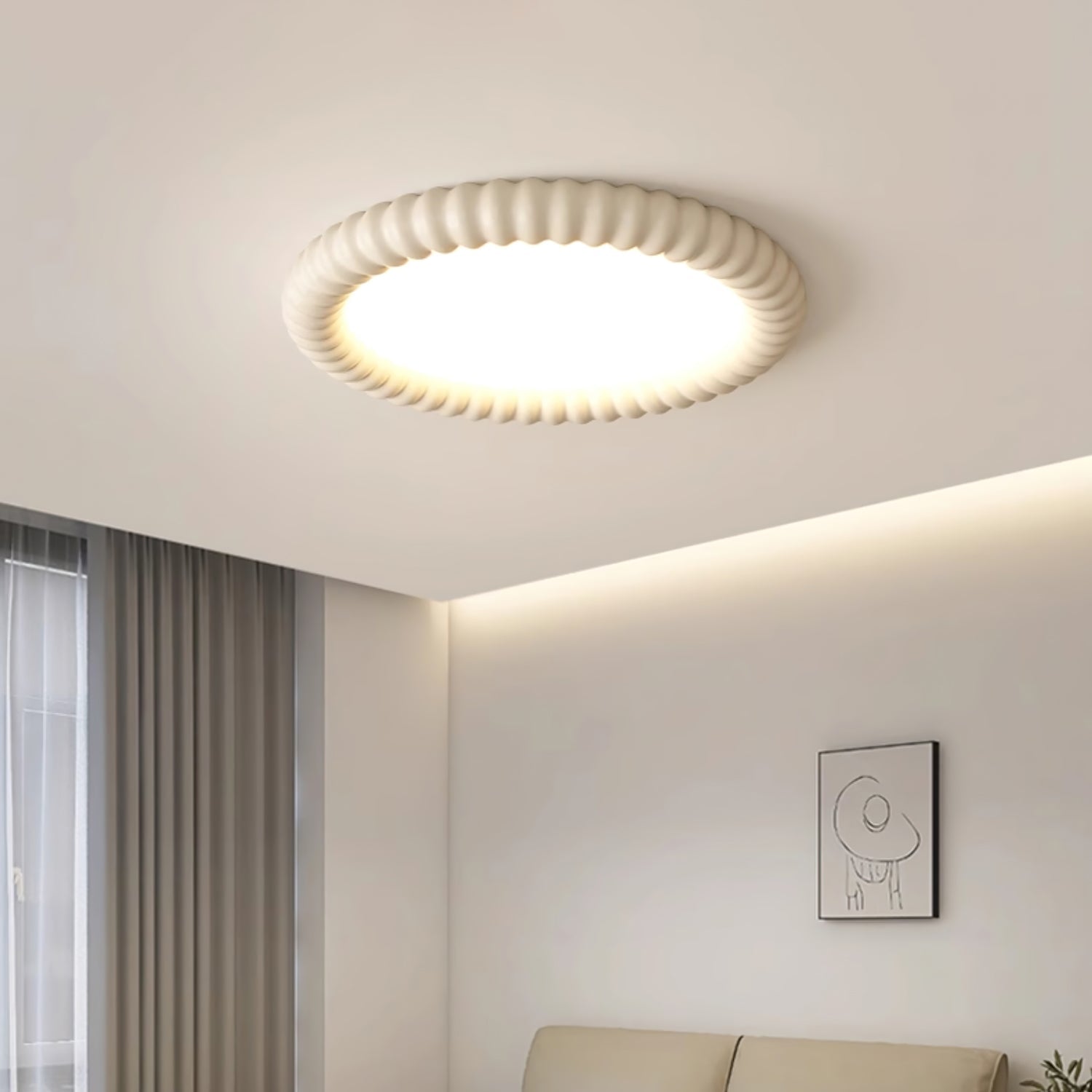 Ulire Nordic Art Ripple Resin Ceiling Light - Letslighting