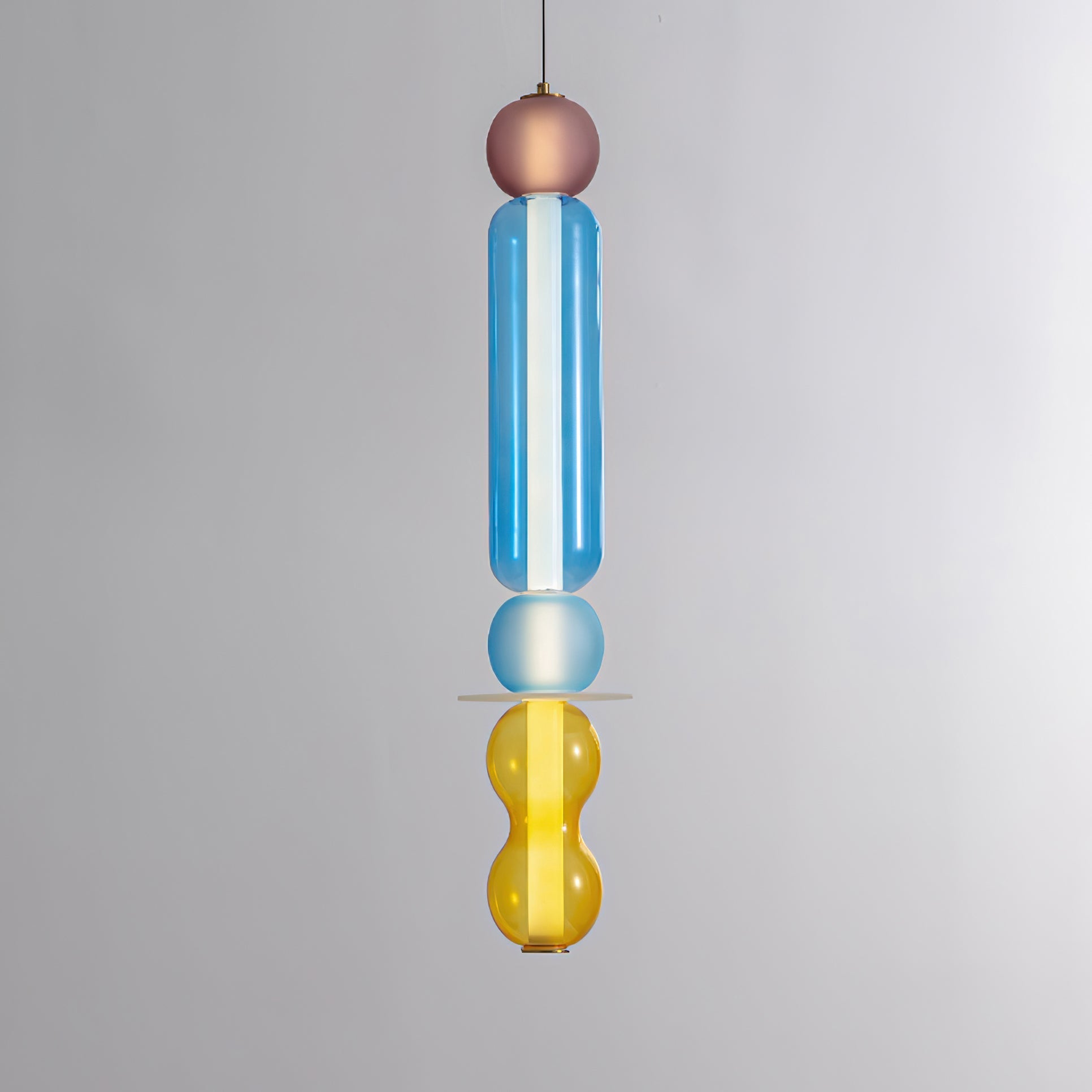 Lustra Pendant Lamp Colored Glass Modern - Letslighting
