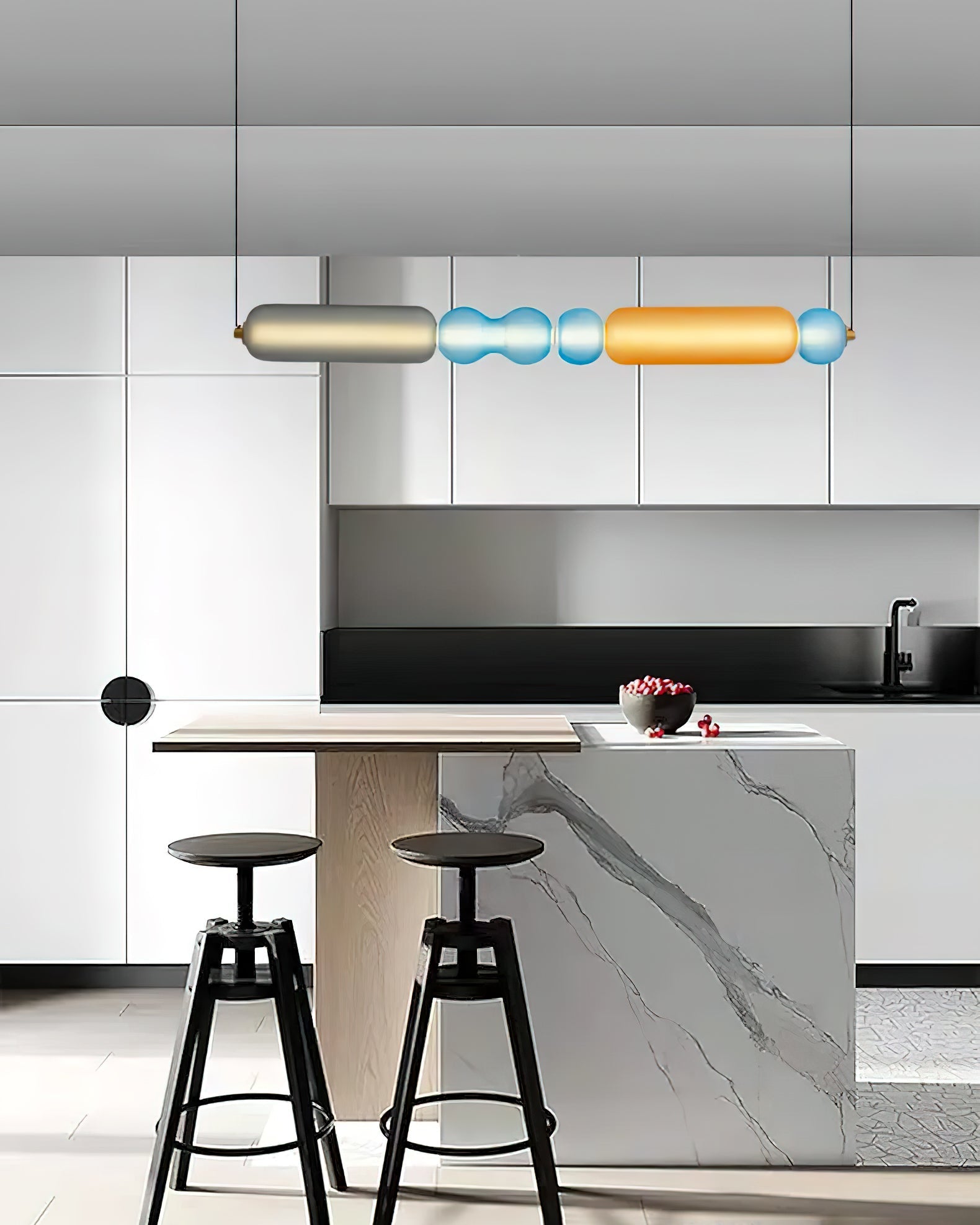 Lustra Pendant Lamp Colored Glass Modern - Letslighting