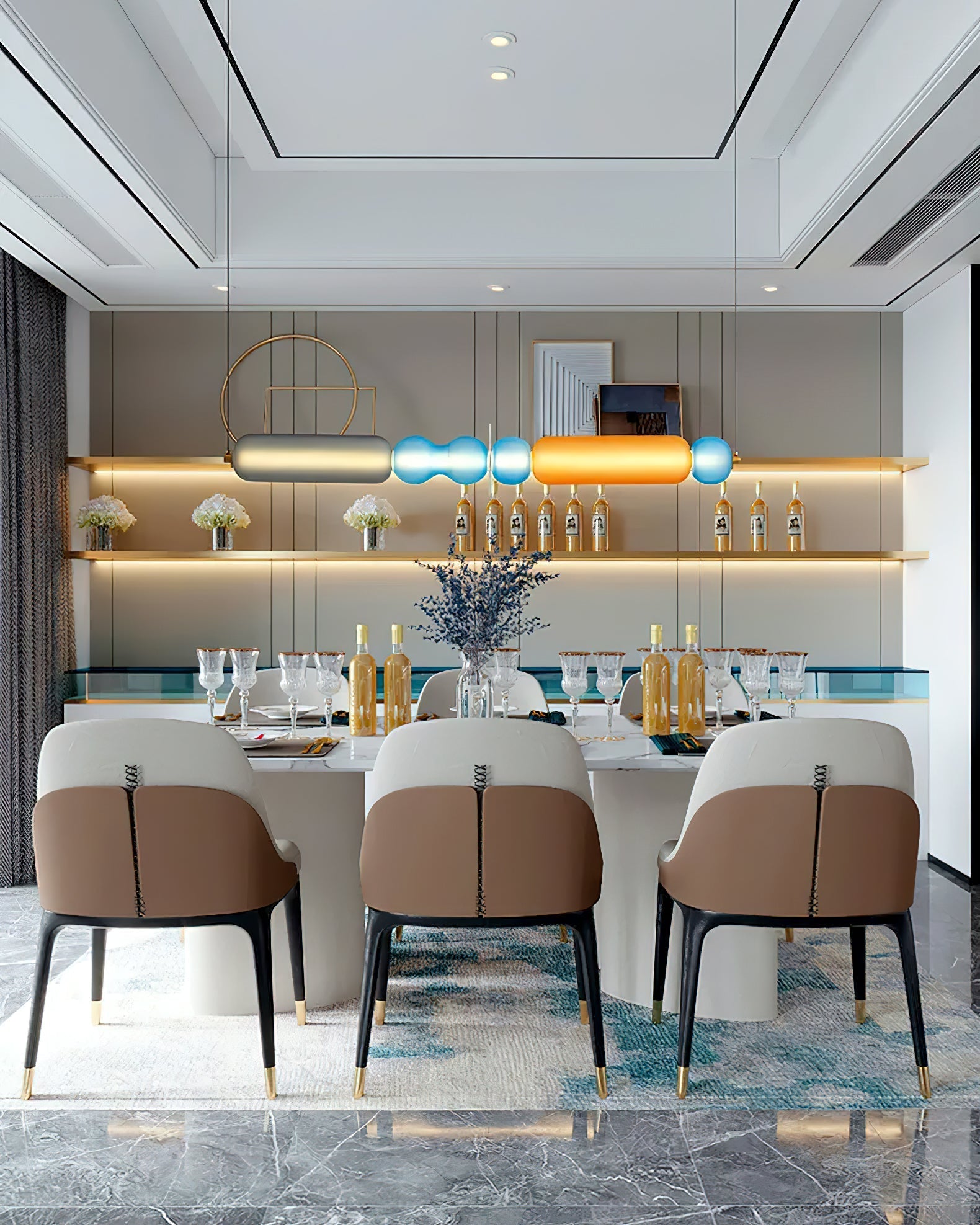 Lustra Pendant Lamp Colored Glass Modern - Letslighting