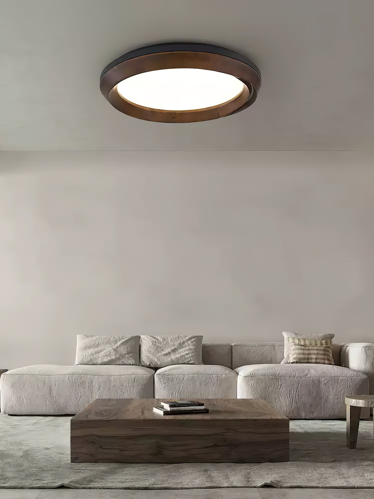 Aurdoreth Modern Minimalist Ripple Wood Ceiling Light - Letslighting