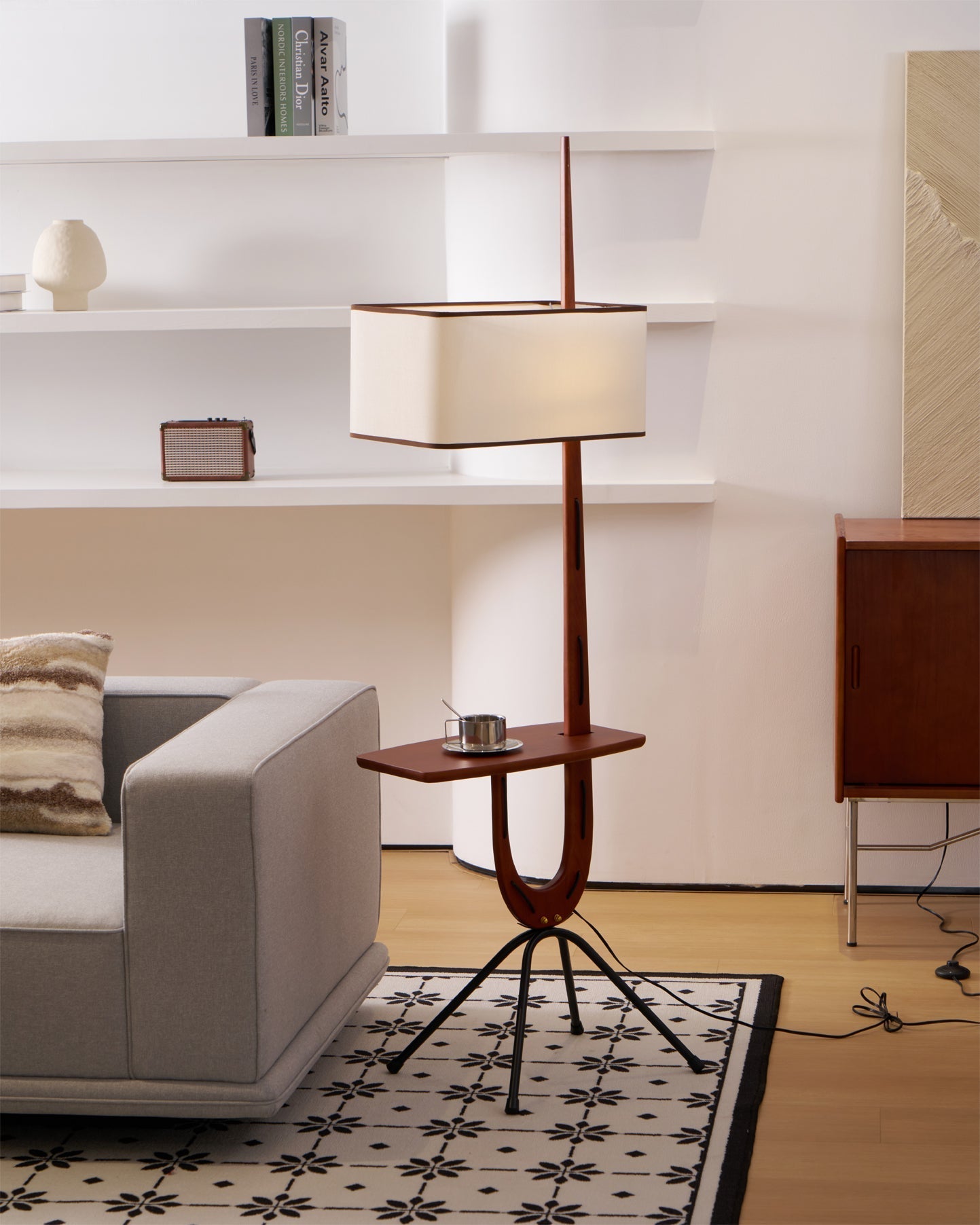 Vemara Mid Century Wood Floor Lamp - Letslighting