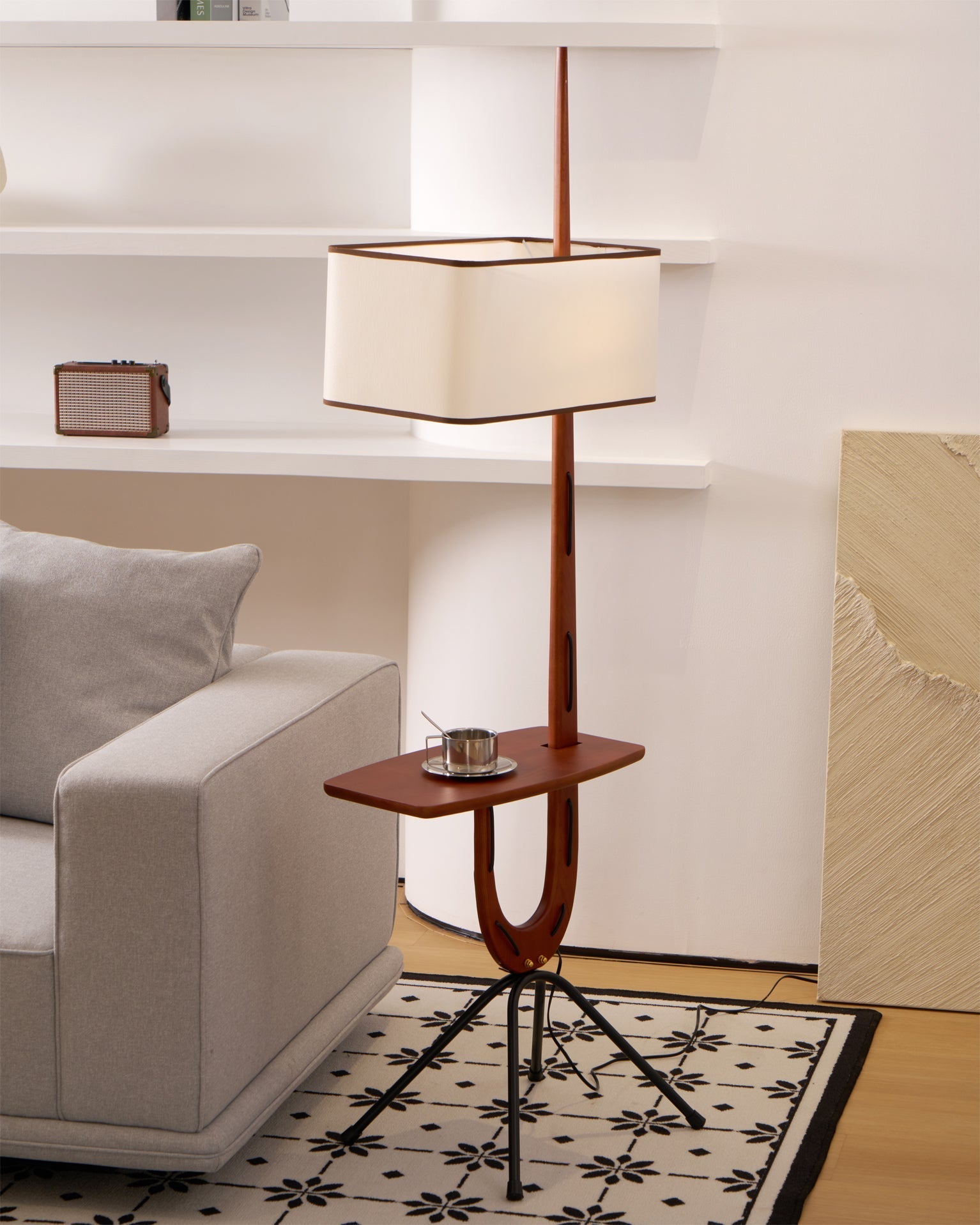 Vemara Mid Century Wood Floor Lamp - Letslighting