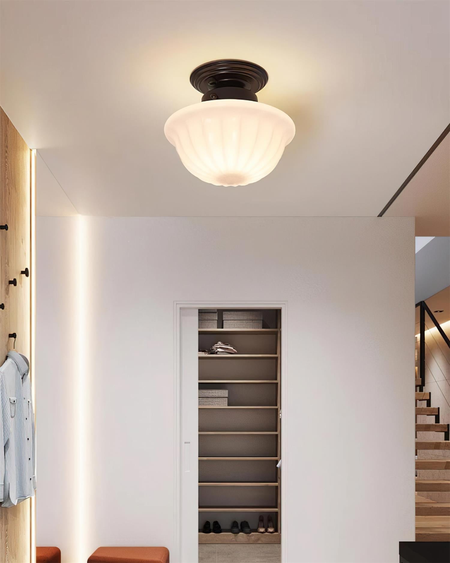 Evola Vintage Opal Glass Ceiling Light - Letslighting