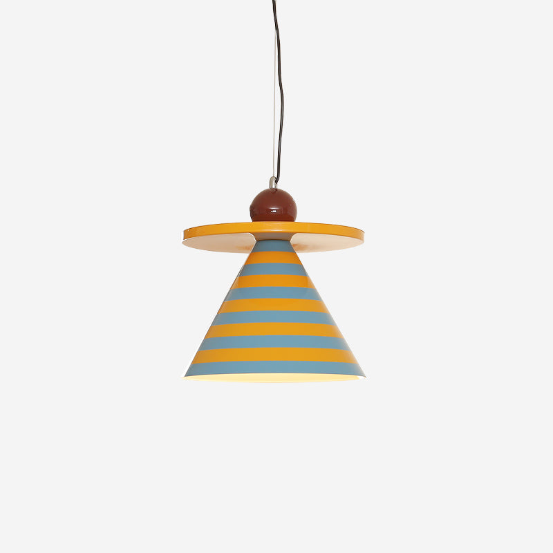 Riva Pendant Lamp Striped Conical Playful Vibrant - Letslighting